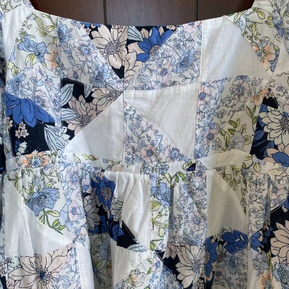 Squareneck cotton voile dress in patchwork floral - J Crew - XL - POCKETS - Picture 8 of 12